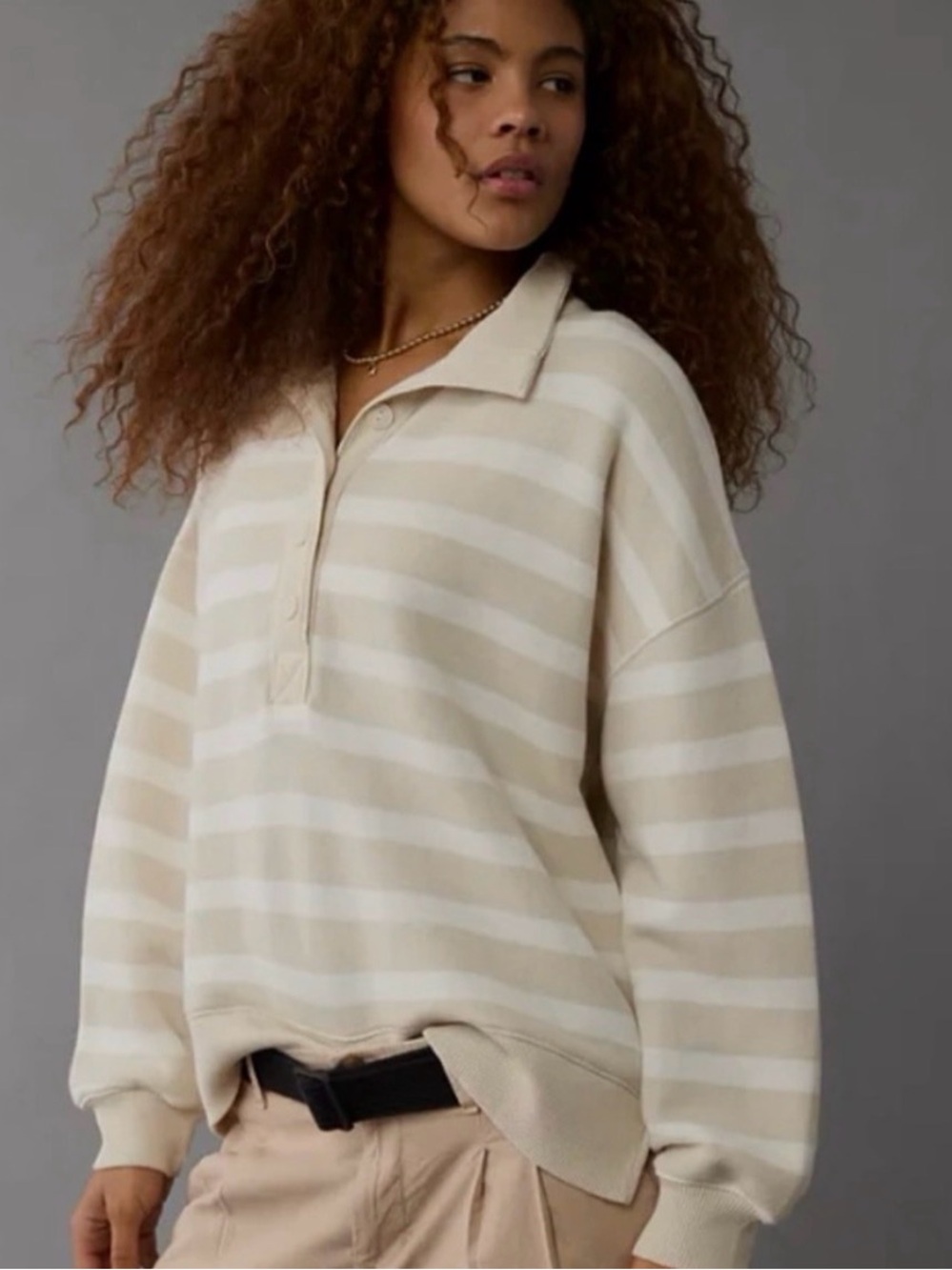 American Eagle Outfitters Big Hug Henley Sweatshirt